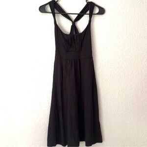 American Eagle Aerie Womens Black size XS Racerback Knee Length Cotton Dress Y2K
